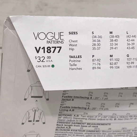 ⭐️5 For $25⭐️ Vogue Patterns V1877 Sewing Patterns UNCUT - Picture 3 of 3